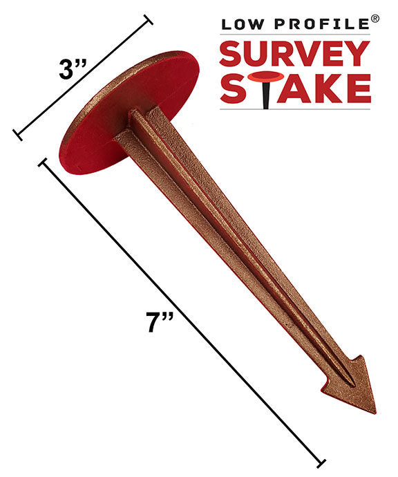 Low Profile Brass Survey Stakes - 4-Pack